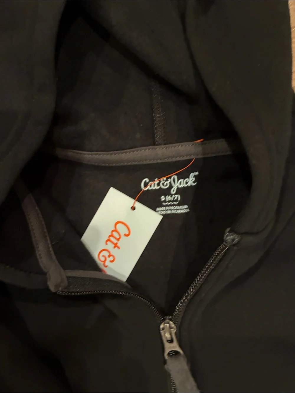 Xersion Kids Jackets & Sweatshirt - Black and Burgundy with Orange Accent